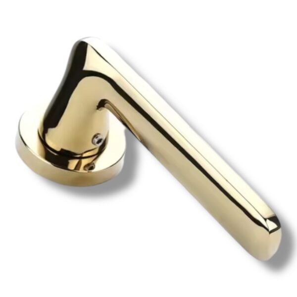 Kľučka na dvere Aspen zo zinkovej zliatiny s okrúhlou podložkou zlatá bez zámku