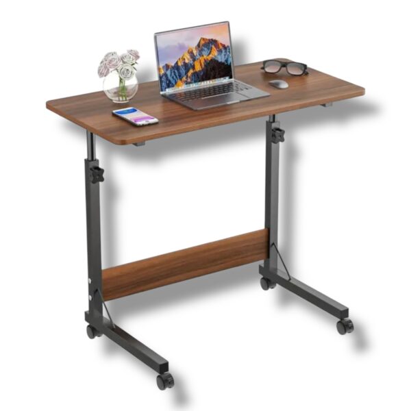 Mobilný stolík pre notebook Gita – výškovo nastaviteľný, hnedý, 80×40×69–89 cm