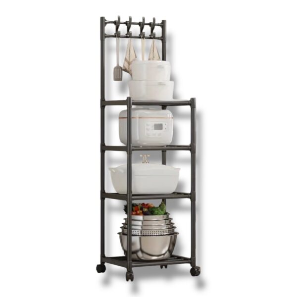 4 poschodový kovový regál na kolieskach Stenly