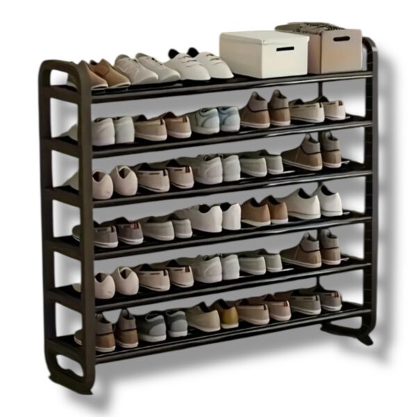 Kovový botník Denis 6-poschodový na 30 párov