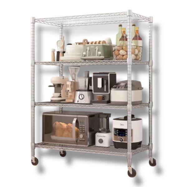 Kovový regál do špajze a garáže  Camel – nastaviteľné úložné police s vysokou nosnosťou